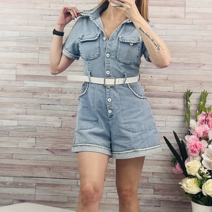 Гащеризон с Бродерия Denim